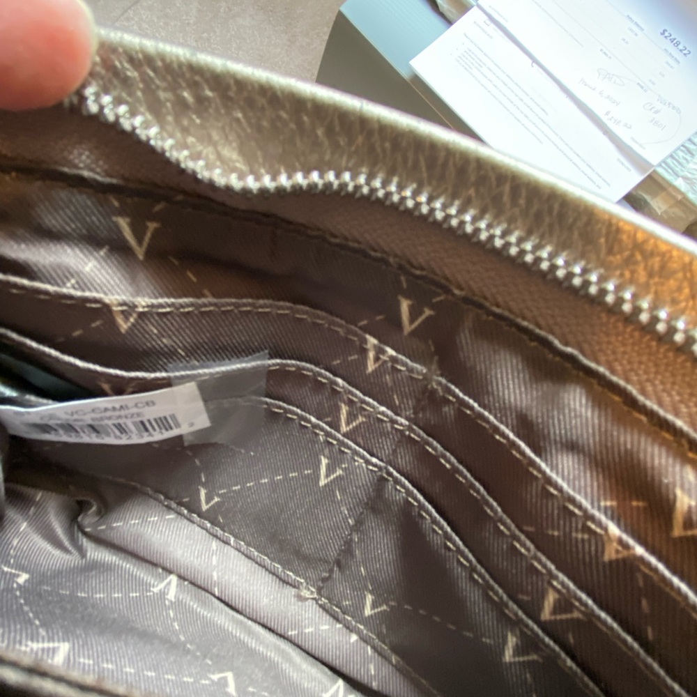 Vince Camuto gold (bronze) leather cross body bag - Picture 8 of 14